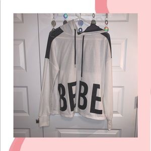 Bebe White and Black Hoodie
